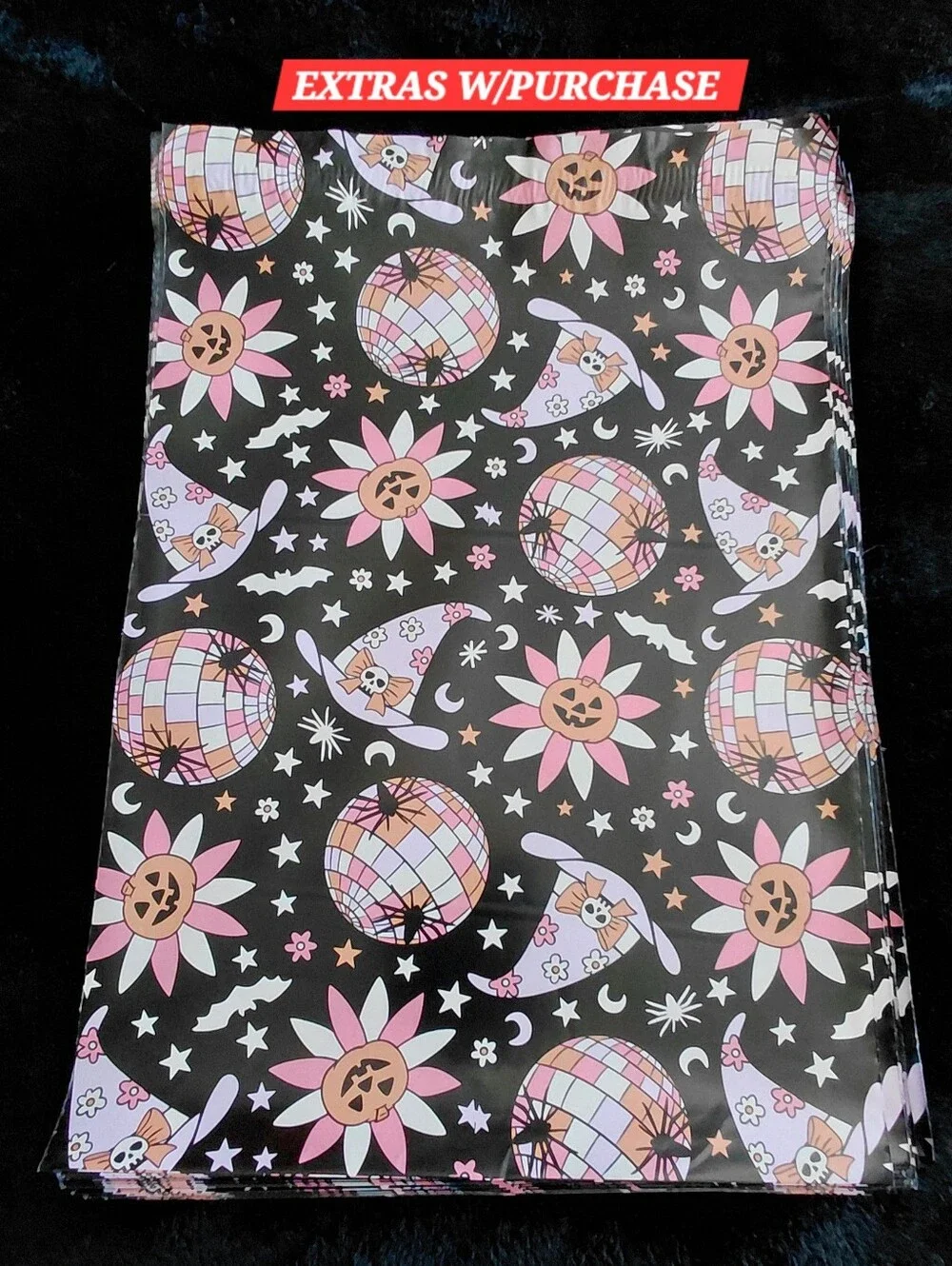 20ct. 10x13 Halloween Polymailers Random Thank You Card and Stickers
